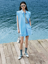 Women's Sleeveless Oversized Printed Shirt